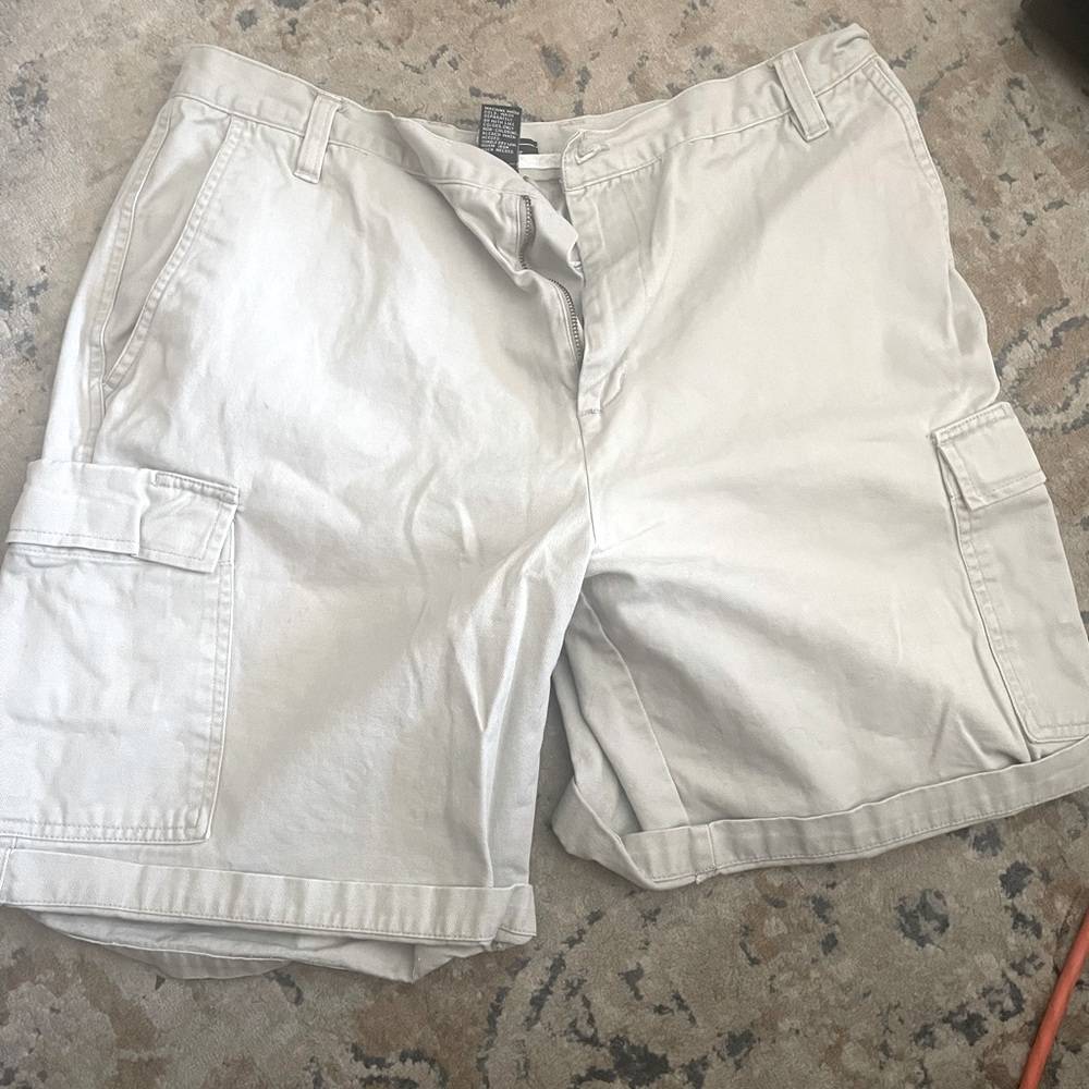 Mens Architect Beige Cargo Jean Shorts Size 36